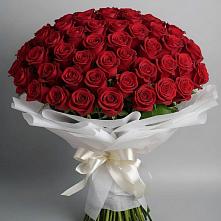 Букет 101 Красная роза Блэк Мэджик в Новодеревянковской