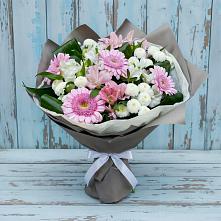 Букет цветов из:  Герберы, Альстромерии и Хризантемы #REPLACE_PRED# Новодеревянковской