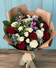 Букет цветов из:  Розы и Альстромерии #REPLACE_PRED# Новодеревянковской