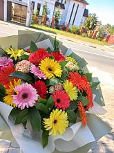 Букет цветов из:  Герберы #REPLACE_PRED# Новодеревянковской