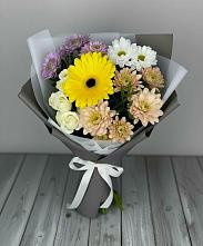 Букет цветов из:  Розы, Герберы и Хризантемы #REPLACE_PRED# Новодеревянковской