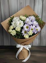 Букет цветов из:  Хризантемы и Розы в Новодеревянковской