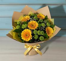Букет цветов из:  Герберы и Хризантемы #REPLACE_PRED# Новодеревянковской