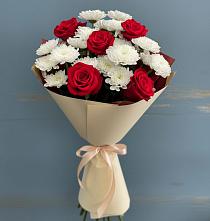 Букет цветов из:  Розы и Хризантемы в Новодеревянковской