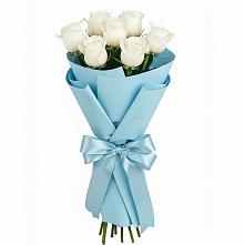 Букет 7 белых роз Проуд в Новодеревянковской