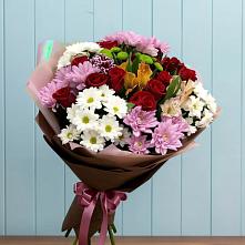 Букет цветов из:  Розы, Хризантемы и Альстромерии в Новодеревянковской