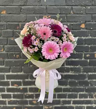 Букет цветов из:  Герберы и Хризантемы #REPLACE_PRED# Новодеревянковской