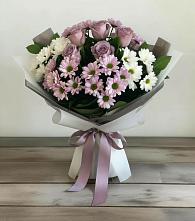 Букет цветов из:  Хризантемы и Розы в Новодеревянковской