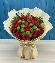 Букет цветов из:  Розы и Хризантемы #REPLACE_PRED# Новодеревянковской