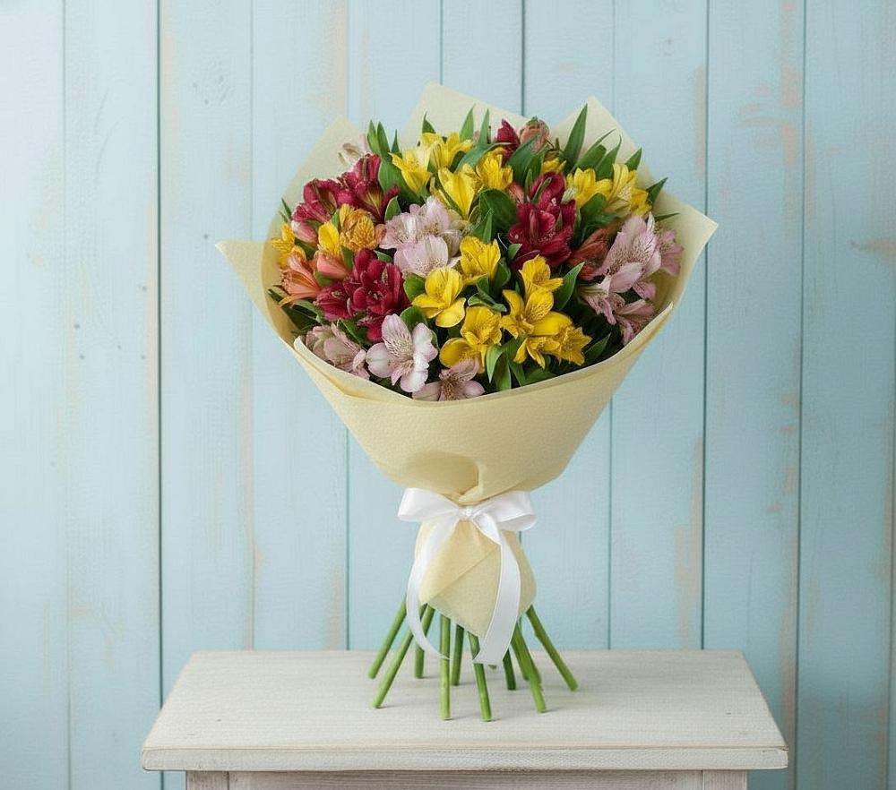 Букет цветов из: Альстромерии в Новодеревянковской