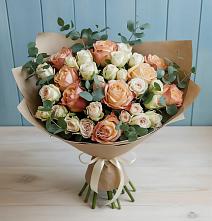 Букет цветов из:  Альстромерии и Розы #REPLACE_PRED# Новодеревянковской