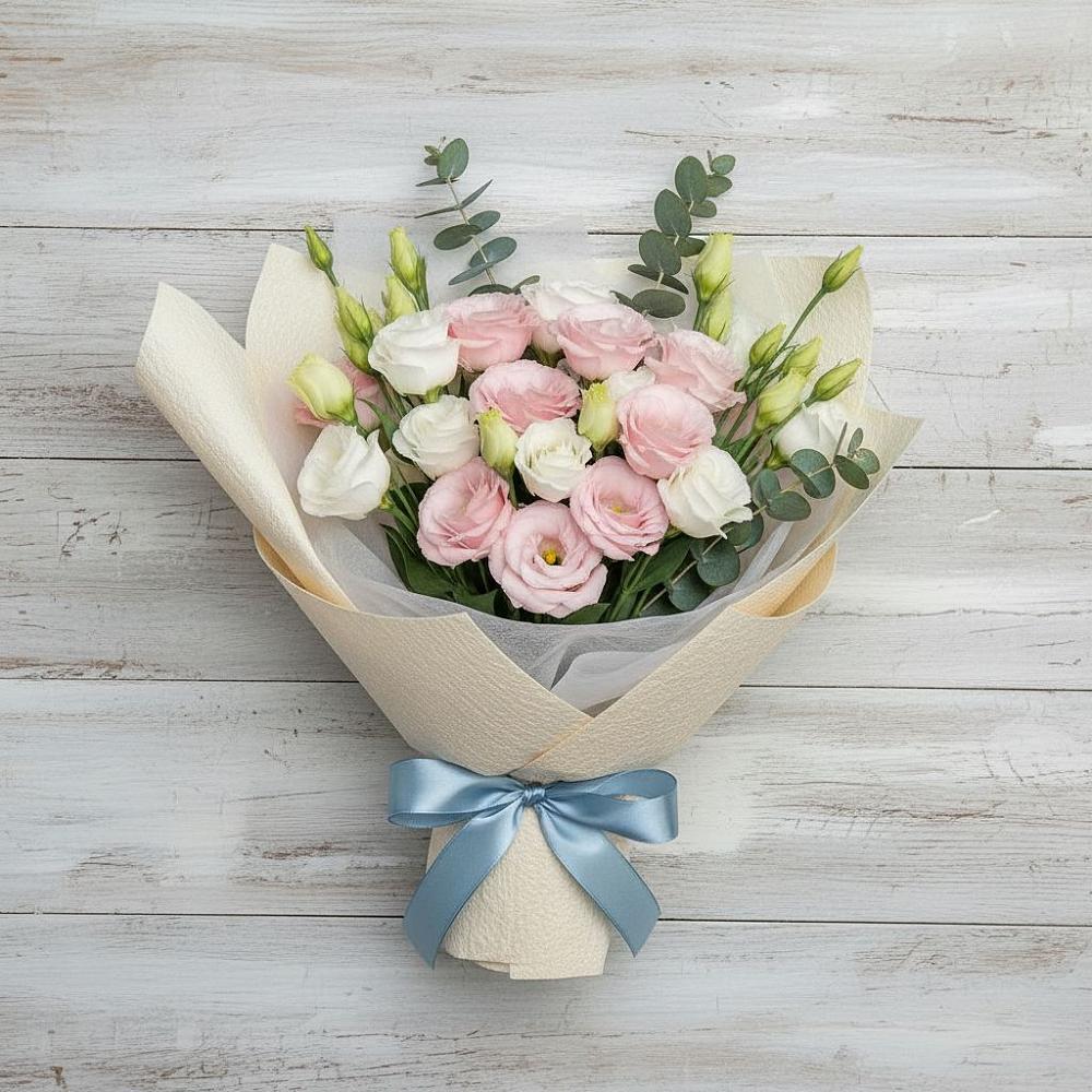 Букет цветов из: Лизиантусы в Новодеревянковской